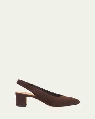 Aquatalia 50mm Trevi Suede Slingback Pumps