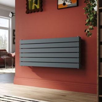 Sonni Sonni - Radiador De Agua Caliente Antracita Doble Horizontal Spcc Acero 465x1200 Mm 3243w