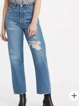 Levi's Womens Premium Ribcage Straight Ankle Jeans In Blue