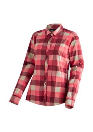 Maier Sports Outdoorbluse MAIER SPORTS Kendra L/S W, Damen, Gr. 38, rot, 97% Polyester, 3% Elasthan, Blusen Outdoorbluse, Damen Langarmbluse, pflegeleichte Karoblu