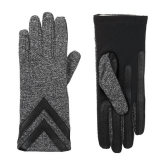 Isotoner WomenS Smartdri Chevron Stretch Touchscreen Gloves In Black Heather