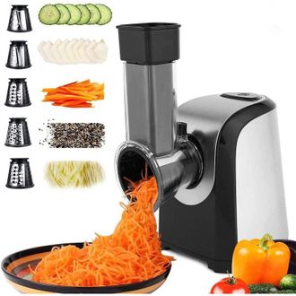 OEM Cortador De Verduras El&eacute;ctrico, Rallador Multifuncional De 250 W Con 5 Conos De Acero Inoxidable