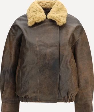 R13 Leather Bomber Jacket Female S