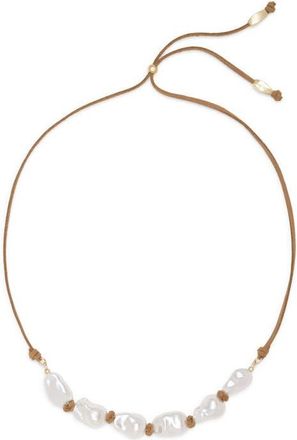 Ramy Brook Luna Suede Necklace in Gold at Nordstrom