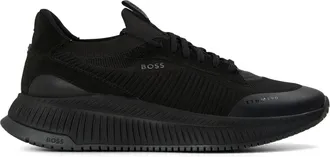 HUGO BOSS Mens Ttnm Evo Trainers With Signature Detailing in Black - Size UK 14