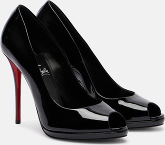 Christian Louboutin Lady Z patent leather peep-toe pumps