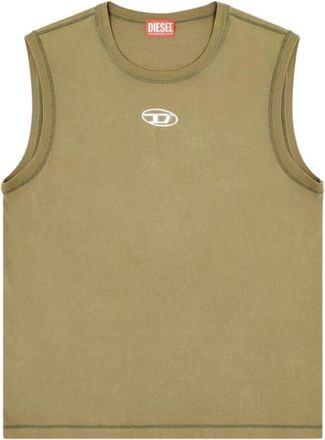 Diesel Tanktop - Heren - Tops zonder mouwen - Groen - L - Katoen - Tops