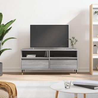 vidaXL Vidaxl - Mueble De Tv Madera Contrachapada Gris Sonoma 100x34,5x44,5 Cm