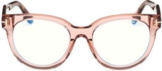 Tom Ford 52mm Butterfly Blue Light Blocking Glasses in Rose Havana at Nordstrom