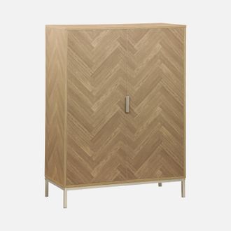Sweeek C&oacute;moda Con Efecto Madera Y Espiga De 2 Puertas, 80cm