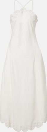 SIMKHAI Gillian linen-blend midi dress