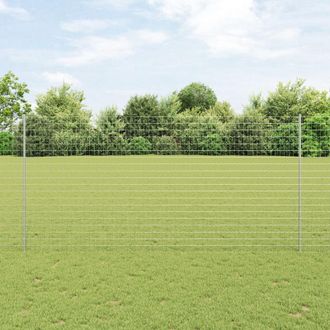Berkfield Home Euro Fence with 10 U Posts Silver 1, 5x10 m Steel