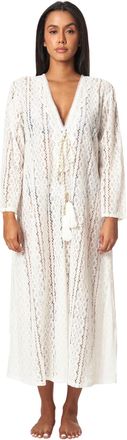 La Moda Clothing Ziggy Black Lace V-Neck Tasseled Kimono Dress