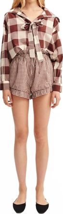 Possé Callie Relaxed Fit Shirt In Mocha Gingham