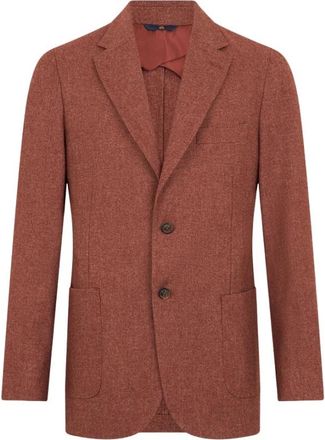 Brooks Brothers Melange Wool Blend Blazer - Heren - Blazers - Oranje - 2XL - Katoen - Jassen