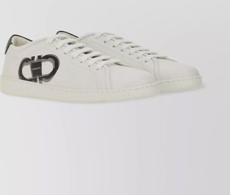 Ferragamo low-top round toe rubber sole sneaker