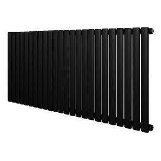 MonsterShop Oval Single Column Radiator - 600 x 1440mm - Black