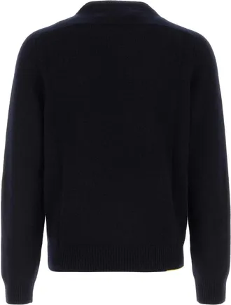 Fendi Mens Navy Blue Cashmere Sweater Blu Exterior: Maglieria