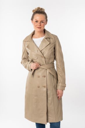 Mauritius Ledermantel MAURITIUS GWTaruh OT, Damen, Gr. 4XL, beige, Obermaterial: 100% Schafsleder. Futter: 100% Baumwolle. &Auml;rmelfutter: 100% Polyester, unifarbe