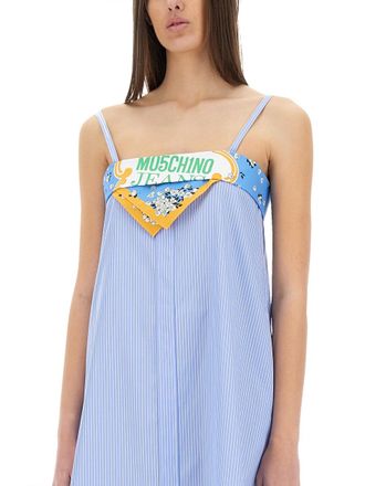 Moschino Womens Patchwork Cotton Dress - Light Blue - Size EU 38 (Womens)