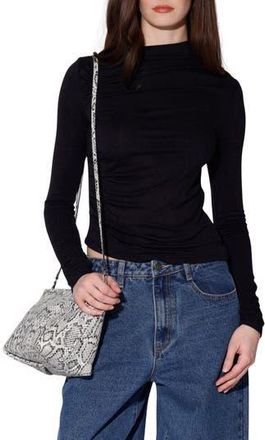 Walter Baker Celia Ruched Long Sleeve Top in Black at Nordstrom Rack, Size X-Large