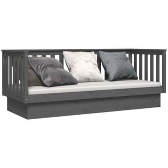 vidaXL Day Bed without Mattress Grey 90x190 cm Single Solid Wood Pine Vidaxl