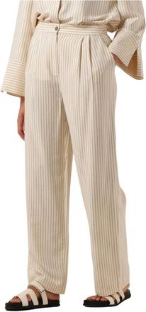 Modstr&ouml;m Isabelmd Broek - Dames - Wijde Broeken - Beige - L - Broeken