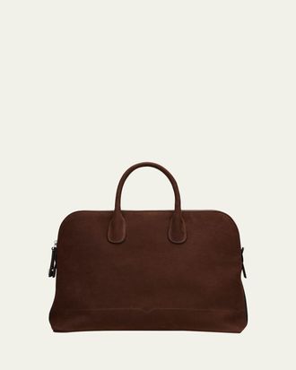 Valextra MyLogo Senso Nubuck Leather Bowling Bag