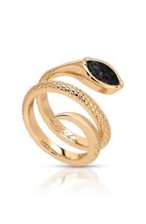 Ettika Marquise Coil Ring in Black at Nordstrom, Size 10