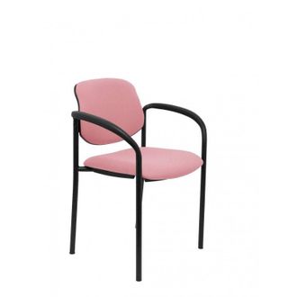 Piqueras y Crespo Piqueras Y Crespo - Villalgordo Silla Confidente De 4 Patas, Con Brazos Y Estructrua Negra Tejido Bali Color Rosa