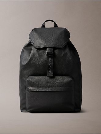 Calvin Klein Mens All Day Flap Backpack - Black