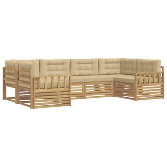 vidaXL Conjunto De Sof&aacute;s De Exterior Con Coj&iacute;n 6 Pcs Y Beige Vidaxl