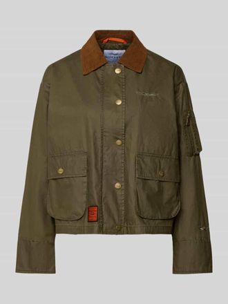 Original Bombers Jacke aus Baumwolle mit Pattentaschen in Oliv, Gr&ouml;&szlig;e XXL