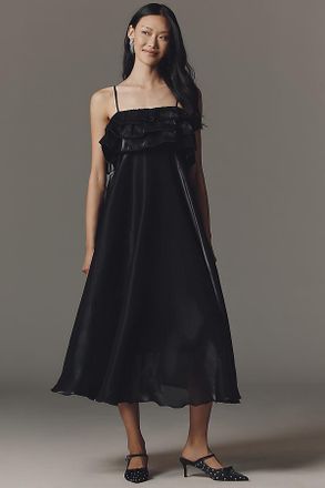 Bl^nk London Manouk Smocked Midi Dress