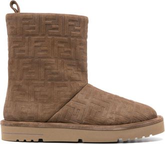 Fendi FF jacquard boots - Neutrals