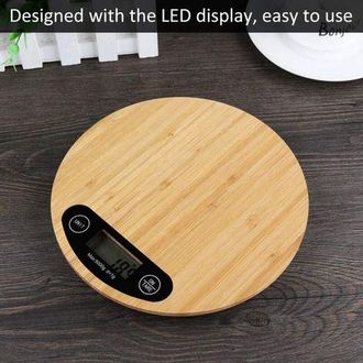 OEM Balanza De Cocina, M&aacute;x. 20 Cm, 5 Kg, Balanza Digital De Bamb&uacute; - Rapanda