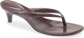 Reformation Amelia Leather Heeled Thong Sandal in Ruby Leather at Nordstrom, Size 10.5