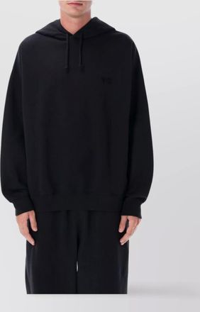 Yohji Yamamoto logo hoodie with drawstring and ribbed cuffs