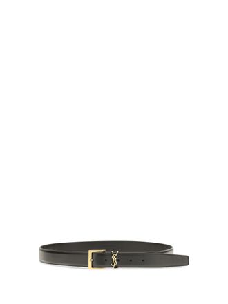 Saint Laurent Mens Box Laque Leather Belt Nero Calf Bos Taurus E Braces