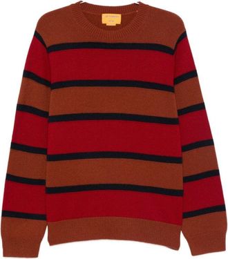 Guest In Residence Relaxed Fit Horizontal Striped Sweater With Ribbed Details