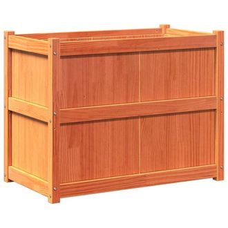 Berkfield Home Garden Planter Wax Brown 90x50x70 cm Solid Wood Pine | Size: 90 x 50 x 70 cm