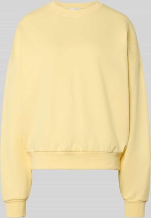 Oh April Regular Fit Sweatshirt mit Logo-Stitching Modell Coffee in Pastellgelb, Gr&ouml;&szlig;e XS
