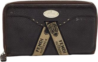 Fendi Tweedehands leren portemonnees - Dames - Vintage Accessoires - Bruin - ONE Size - Vintage