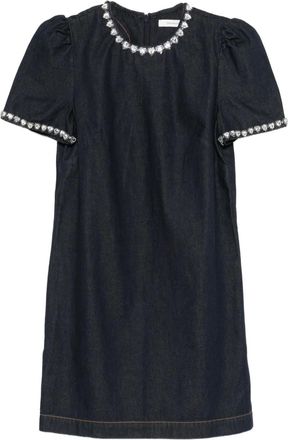 Zimmermann Abito corto denim con decorazione - Blu