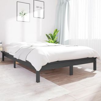 Berkfield Home Bed Frame Grey 160x200 cm Solid Wood Pine