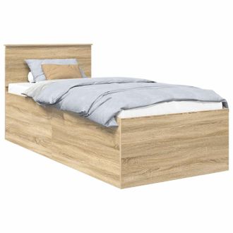 vidaXL Estructura De Cama Con Cabecera Roble Sonoma 75 X 190 Cm Vidaxl