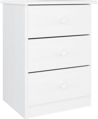 vidaXL Vidaxl - Mesita De Noche Alta Madera Maciza De Pino Blanco 41x35x55,5 Cm