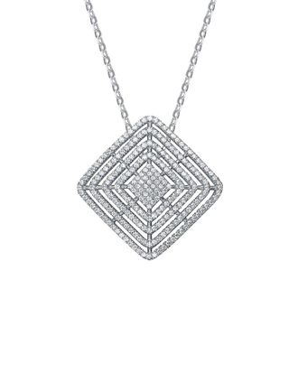 Genevive Silver Cz Stud Necklace