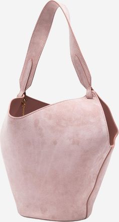 Khaite Womens Shoulder Bag Lotus Mini Suede Pink Baby Calfskin