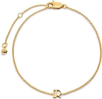 Monica Vinader Initial Chain Bracelet in 18K Gold Vermeil R at Nordstrom